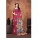 Generic Women's Linen Printed Saree With Unstitched Blouse 5.5Mtr (Purple) Generic Women's Linen Printed Saree With Unstitched Blouse 5.5Mtr (Purple)
