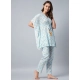 Generic Women's Rayon Floral Kaftan Sleeve Kaftan Sets (Light Blue) Generic Women's Rayon Floral Kaftan Sleeve Kaftan Sets (Light Blue)