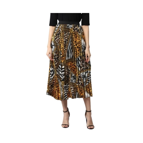 Generic Women's Satin Pleated Elasticated Skirt (Multicolor) Generic Women's Satin Pleated Elasticated Skirt (Multicolor)
