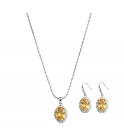 Generic Women's Brass Silver Plated Pendant Set (Yellow) Generic Women's Brass Silver Plated Pendant Set (Yellow)