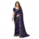 Generic Women's Georgette Printed Saree With Unstitched Blouse 5.5Mtr (Navy Blue) Generic Women's Georgette Printed Saree With Unstitched Blouse 5.5Mtr (Navy Blue)