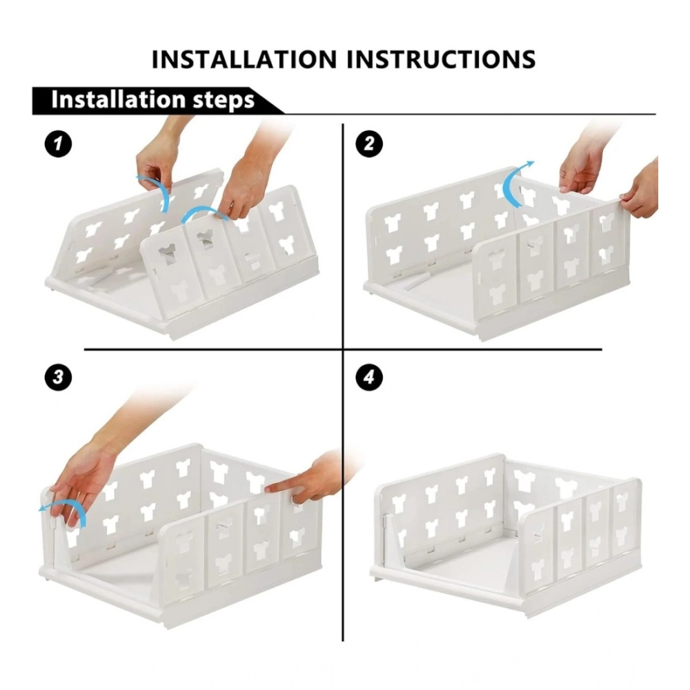 Generic Pack of 1 Plastic Foldable Stackable Storage Organizer (White) - Image 3