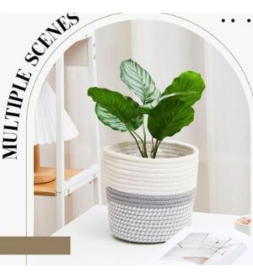 Generic Cotton Flower Pot With Out Lid (Gray-White) Generic Cotton Flower Pot With Out Lid (Gray-White)