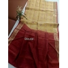 Generic Women's Raw Silk Ikkat Saree With Unstitched Blouse 5.5Mtr (Beige)