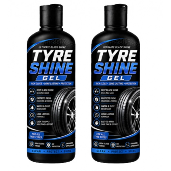 Generic Pack of 2 Tyre Shine Gel Flip Top Cap Bottles 100 ML