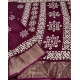 Generic Women's Cotton Silk Printed Saree With Unstitched Blouse 5.5Mtr (Wine)