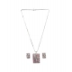 Generic Women's Brass Silver Plated Pendant Set (Pink) Generic Women's Brass Silver Plated Pendant Set (Pink)
