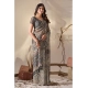 Generic Women's Georgette Printed Saree With Unstitched Blouse 5.5Mtr (Grey)