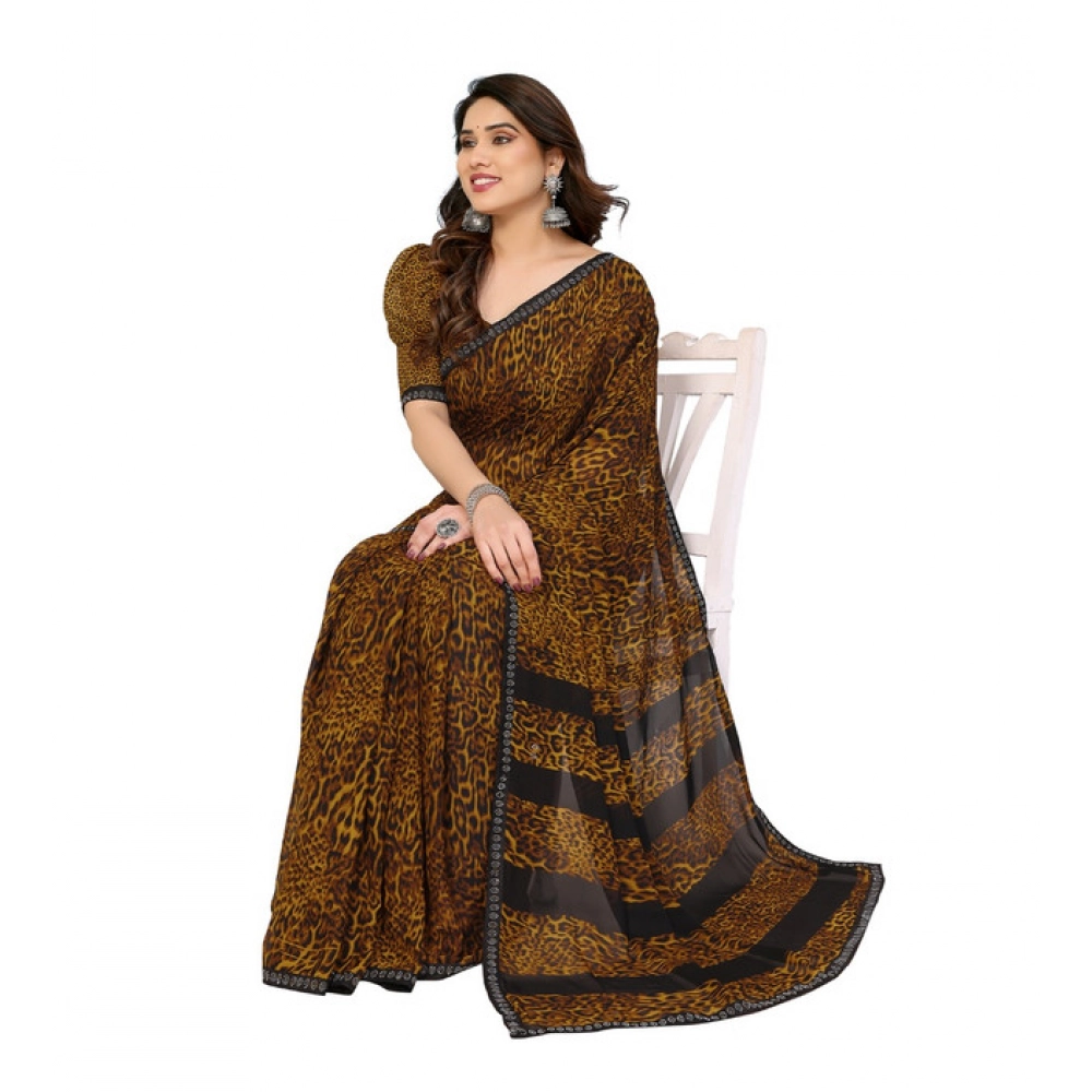 Generic Women's Georgette Printed Saree With Unstitched Blouse 5.5Mtr (Multicolor) Generic Women's Georgette Printed Saree With Unstitched Blouse 5.5Mtr (Multicolor)