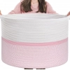 Generic Cotton Dori 16x14 Inch Storage Basket For Clothes With Out Lid (White-Pink-White) Generic Cotton Dori 16x14 Inch Storage Basket For Clothes With Out Lid (White-Pink-White)