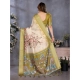 Generic Women's Cotton Silk  Printed Saree With Unstitched Blouse 5.5Mtr (Olive Green)
