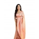 Generic Women's Soft Lichi Silk Printed Saree With Unstitched Blouse 5.5Mtr (Peach)