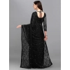 Generic Women's Net Self Design Saree With Unstitched Blouse 5.5Mtr (Black)