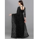 Generic Women's Net Self Design Saree With Unstitched Blouse 5.5Mtr (Black)