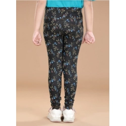 Generic Girl's Cotton Lycra Floral Elasticated Jeggings (Multicolor)