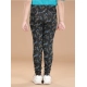 Generic Girl's Cotton Lycra Floral Elasticated Jeggings (Multicolor)