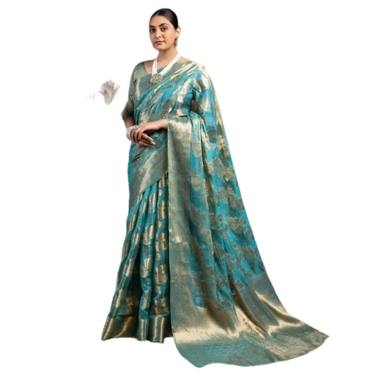 Generic Women's Organza Woven Saree With Unstitched Blouse 5.5Mtr (Light_Blue) Generic Women's Organza Woven Saree With Unstitched Blouse 5.5Mtr (Light_Blue)
