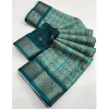 Generic Women's Cotton Blend Printed Saree With Unstitched Blouse 5.5Mtr (Rama)