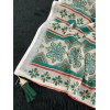 Generic Women's Linen Cotton  Printed Saree With Unstitched Blouse 5.5Mtr (Green)