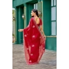 Generic Women's Faux Shimmer Floral Embroidery Ready to wear Saree With Unstitched Blouse 5.5Mtr (Red) Generic Women's Faux Shimmer Floral Embroidery Ready to wear Saree With Unstitched Blouse 5.5Mtr (Red)