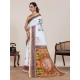 Generic Women's Linen Floral Printed Saree With Unstitched Blouse 5.5Mtr (White) Generic Women's Linen Floral Printed Saree With Unstitched Blouse 5.5Mtr (White)