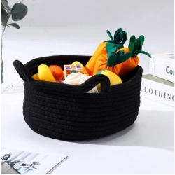 Generic Cotton Pack Of_1 Cat Basket 8x4 Inch Storage Basket For Clothes (Black)