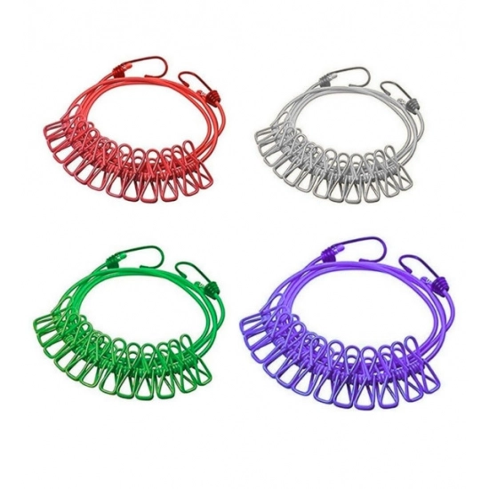 Generic Pack of 4 Nylon Cloth Drying Rope (Multicolor) Generic Pack of 4 Nylon Cloth Drying Rope (Multicolor)