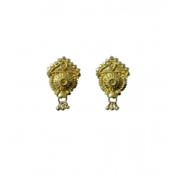 Generic Women's Pack of_2 Brass Gold-Plated Earrings (Gold)