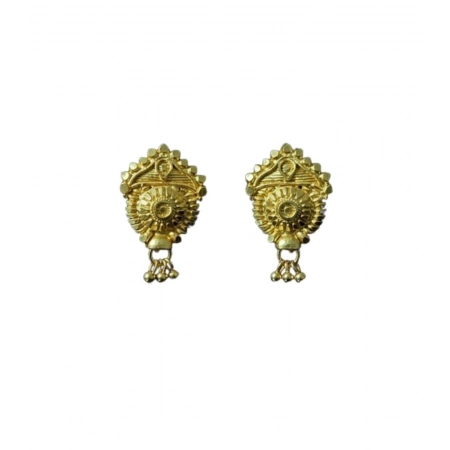 Generic Women's Pack of_2 Brass Gold-Plated Earrings (Gold)