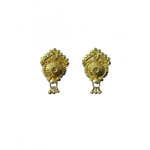 Generic Women's Pack of_2 Brass Gold-Plated Earrings (Gold)