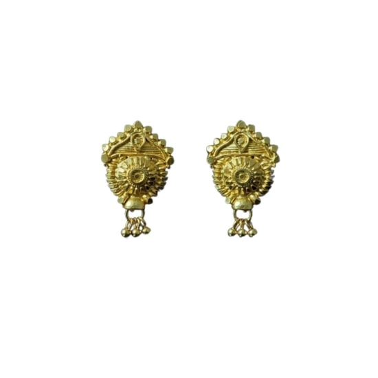 Generic Women's Pack of_2 Brass Gold-Plated Earrings (Gold)