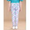 Generic Girl's Cotton Lycra Floral Elasticated Jeggings (White-Turquoise Blue) Generic Girl's Cotton Lycra Floral Elasticated Jeggings (White-Turquoise Blue)