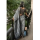Generic Women's Polyester Printed Saree With Unstitched Blouse 5.5 Mtr (Grey)