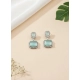 Generic Women's Brass Silver Plated Drop Earrings (Turquoise) Generic Women's Brass Silver Plated Drop Earrings (Turquoise)