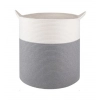 Generic Cotton 12x14 Inch-1 Pcs Storage Basket For Clothes With Out Lid (Gray-White)