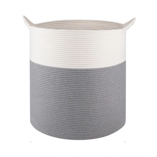 Generic Cotton 12x14 Inch-1 Pcs Storage Basket For Clothes With Out Lid (Gray-White) Generic Cotton 12x14 Inch-1 Pcs Storage Basket For Clothes With Out Lid (Gray-White)