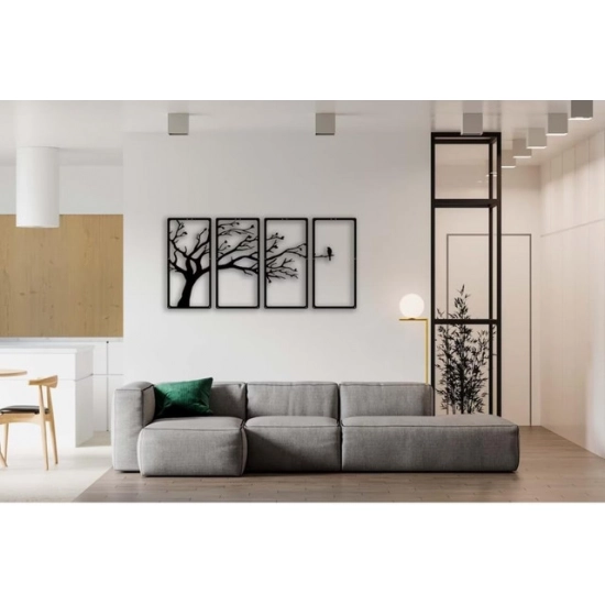 Generic Wooden 3D 4 Pieces Tree Wall Art Panel Frame