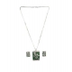 Generic Women's Brass Silver Plated Pendant Set (Green)