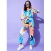 Generic Women's Polyester Colour Blocking 3-4th Sleeve Co-Ord Set (Multicolor)