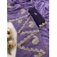Generic Women's Digital Printed  Georgette Saree With Unstitched Blouse (Lavendar, 5-6 Mtrs)