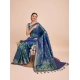 Generic Women's Soft Silk Jacquard Saree With Unstitched Blouse 5.5Mtr (Blue)