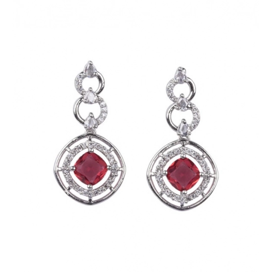 Generic Women's Brass Silver Plated Necklace set (Red) Generic Women's Brass Silver Plated Necklace set (Red)