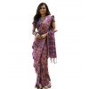 Generic Women's Faux_Tussar_Silk Abstract_Print Saree With Unstitched Blouse 5.5Mtr (Purple)