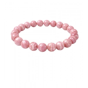 Generic Natural Crystal 8mm Rhodochrosite Bracelet (Pink)