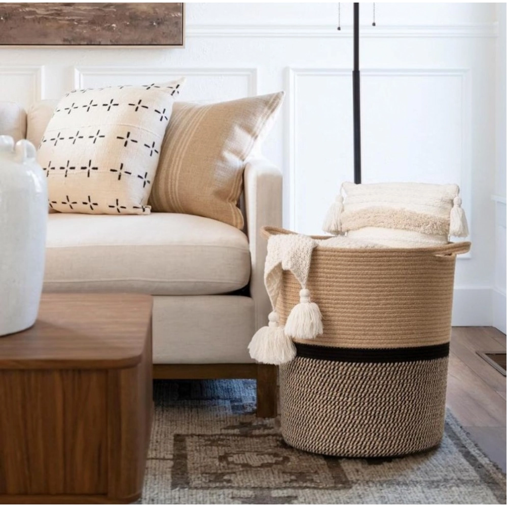 Generic Cotton Pack Of_1 12x14 Inch Laundry Storage Basket For Clothes (Multicolor) Generic Cotton Pack Of_1 12x14 Inch Laundry Storage Basket For Clothes (Multicolor)