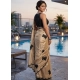 Generic Women's Viscose Silk Embroidered Saree With Unstitched Blouse 5.5Mtr (Beige)