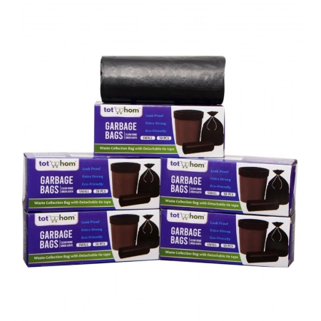 Generic Pack of 5 Biodegradeable Vegetable-Paper 17 x 19 Inches Garbage Bag (Black)