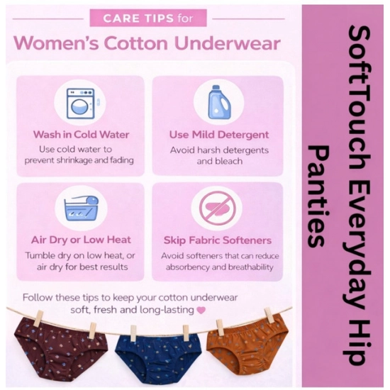 Generic Pack of_6 Women's Cotton Printed Hipster Panty (Multicolor) Generic Pack of_6 Women's Cotton Printed Hipster Panty (Multicolor)