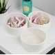 Generic Cotton 8x3 Inch Round 3 Set Bedside Organizer With Out Lid (White)