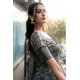 Generic Women's Polyester Printed Saree With Unstitched Blouse 5.5 Mtr (Grey)